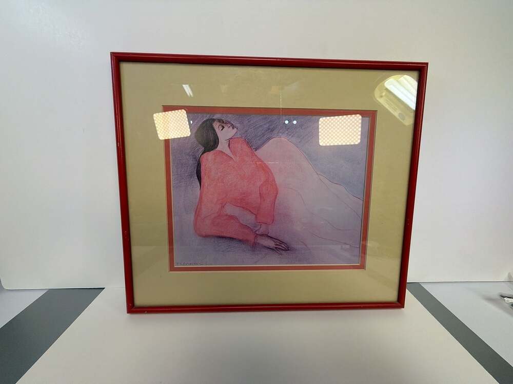 Vintage RC Gorman Print Red Beauty Custom Framed Matted 15.5” Navajo Lady Woman
